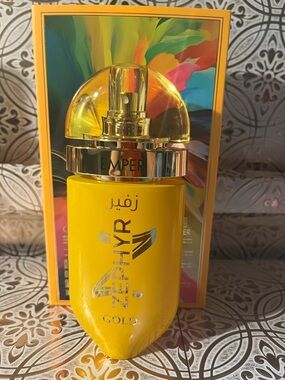 Zephyr Gold Yellow & Gold Women's Fragrance Bottle